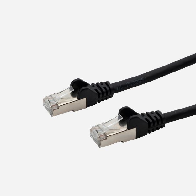 RJ45 CAT6A SSTP Stranded Flush Moulded LS0H Network Cable 26AWG - Black